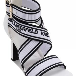 Karl Lagerfeld White and Black Heels with Elegant Design NWOT